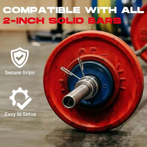 مشابك زنبركية للحديد الأوليمبي مقاس 5.08 سم، مشابك أطواق فضية شديدة التحمل لرفع الأثقال ورفع الأثقال، معدات رياضية منزلية للقرفصاء in Kuwait