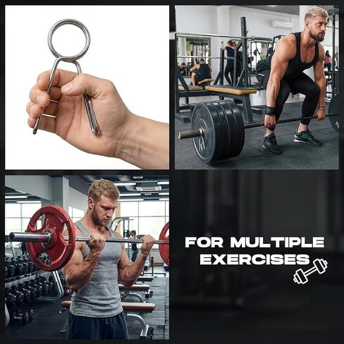 مشابك زنبركية للحديد الأوليمبي مقاس 5.08 سم، مشابك أطواق فضية شديدة التحمل لرفع الأثقال ورفع الأثقال، معدات رياضية منزلية للقرفصاء in Kuwait