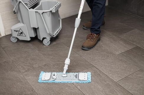 Unger Commercial SmartColor MicroMop 15.0، وسادة ممسحة مبللة من الألياف الدقيقة مقاس 16 بوصة، قابلة لإعادة الاستخدام - تنظيف الأرضيات عالي التحمل، أزرق - MM40B in Kuwait