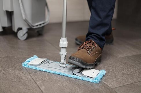 Unger Commercial SmartColor MicroMop 15.0، وسادة ممسحة مبللة من الألياف الدقيقة مقاس 16 بوصة، قابلة لإعادة الاستخدام - تنظيف الأرضيات عالي التحمل، أزرق - MM40B in Kuwait