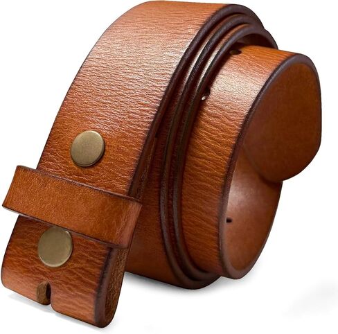Genuine Full Grain One-Piece 100% Leather Plain Belt Strap with Snaps or Heavy-Duty Strap, 1-1/2" (38mm) Wide in Kuwait