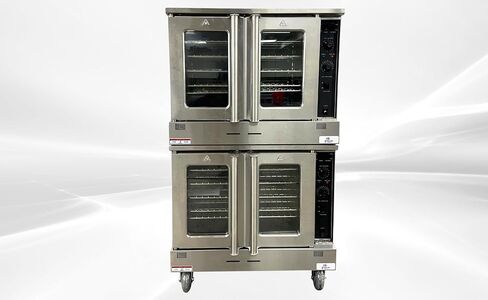 Commercial Convection Oven, Natural Gas, 60000 BTU, Double Deck, Four Wheels, Restaurant Kitchen Bakery HRCO-60K-2 in Kuwait