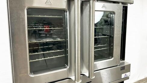 Commercial Convection Oven, Natural Gas, 60000 BTU, Double Deck, Four Wheels, Restaurant Kitchen Bakery HRCO-60K-2 in Kuwait