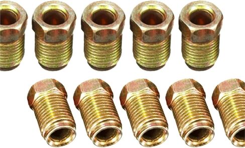 Brass Pipe Fittings 25 Pcs Brake Pipe Screw Nuts 10mm x 1mm Male Short Copper For 3/16 Inch Metric Tubes in Kuwait