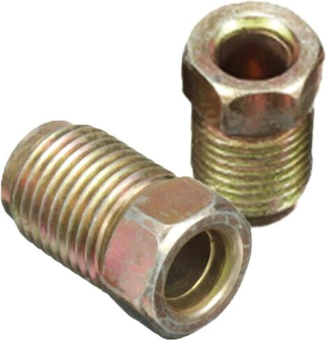 Brass Pipe Fittings 25 Pcs Brake Pipe Screw Nuts 10mm x 1mm Male Short Copper For 3/16 Inch Metric Tubes in Kuwait