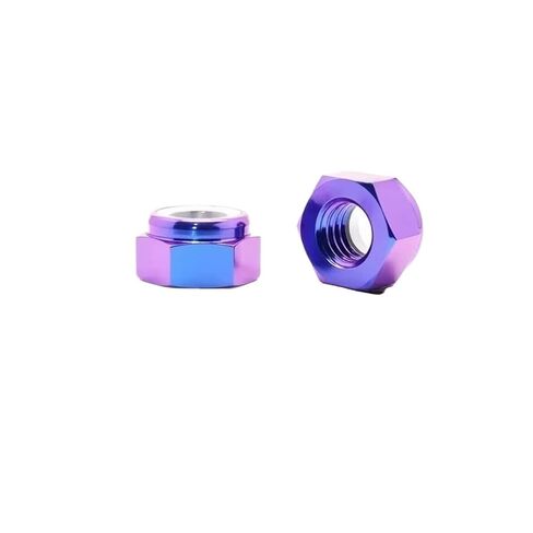 M4 M5 M6 M8 M10 M12 Titanium Alloy Lock Nut Nyloc Hex Insert Nylon Self Locking Nut Purple/Gold/Black Pitch 0.7/0.8/1/1.25/1.5mm(Gold,M6x1.0mm) in Saudi Arabia