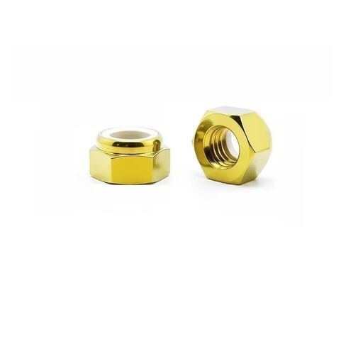 M4 M5 M6 M8 M10 M12 Titanium Alloy Lock Nut Nyloc Hex Insert Nylon Self Locking Nut Purple/Gold/Black Pitch 0.7/0.8/1/1.25/1.5mm(Gold,M6x1.0mm) in Saudi Arabia