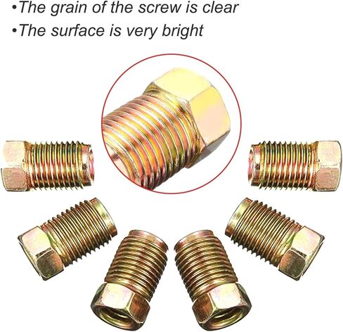 Brass Pipe Fittings Copper Male Brake Pipe Screw Nuts For 3/16 Inch Metric Tubes 10mm x 1mm Pack Of 35 in Kuwait