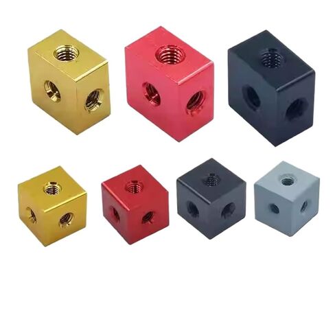 Hexagonal Nut M3 M4 M5 M6 M8 M10 Aluminum Six-Sided Thread Screw Cube Nut Block Connector(Red,M6 20X20X20(1pcs)) in Kuwait