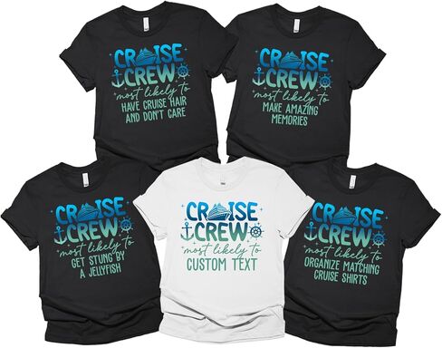 Most Likely to Custom Text T-Shirt Family Cruise Trip Matching Vacation T-Shirts, Cruise Summer Beach Matching Team Tee, Holiday Trip Matching Tshirt, Gift for All Family Members, Coworkers in Saudi Arabia