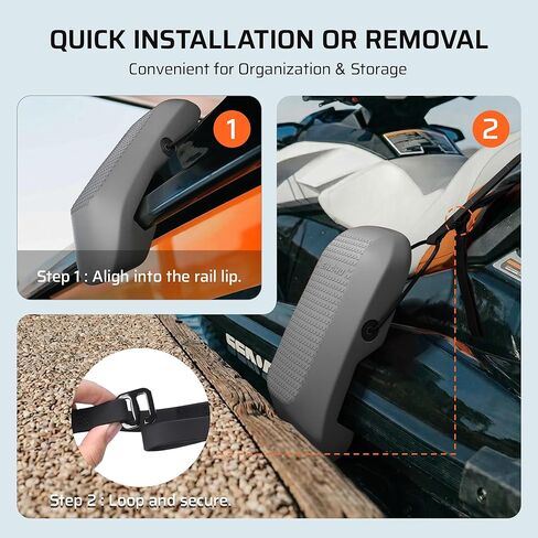 Ehaho PWC Fenders, Premium Jet Ski Bumpers Easy to Install Boat Gear for Docking Portable EVA PWC Bumpers with Secure Rub Rail Grip and Knotless Strap System Sea-Doo | WaveRunner in Saudi Arabia