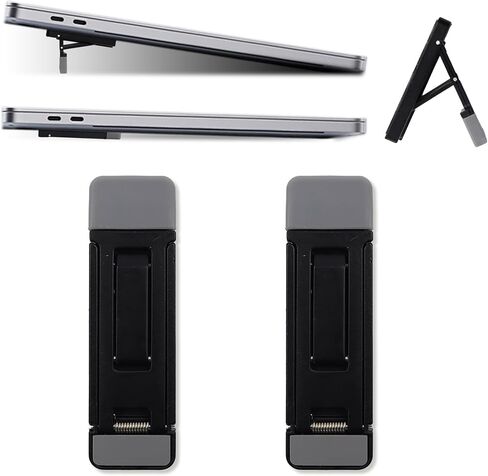 2 قطعة حامل لوحة مفاتيح صغير لسطح المكتب، حامل لوحة مفاتيح محمول للمكتب مع 3 زوايا قابلة للتعديل، رفع كمبيوتر معدني ذاتي اللصق للمكتب، أقدام رفع الكمبيوتر المحمول (أسود) in Kuwait
