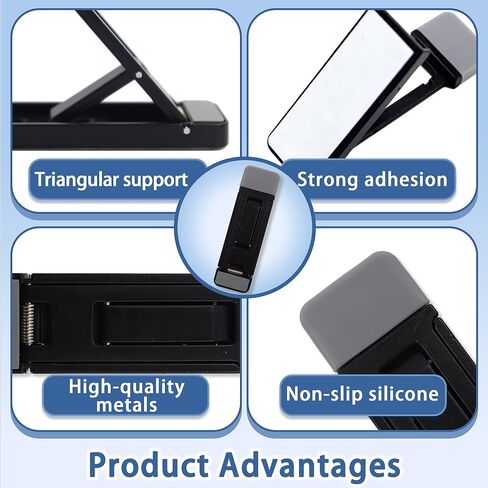 2 قطعة حامل لوحة مفاتيح صغير لسطح المكتب، حامل لوحة مفاتيح محمول للمكتب مع 3 زوايا قابلة للتعديل، رفع كمبيوتر معدني ذاتي اللصق للمكتب، أقدام رفع الكمبيوتر المحمول (أسود) in Kuwait