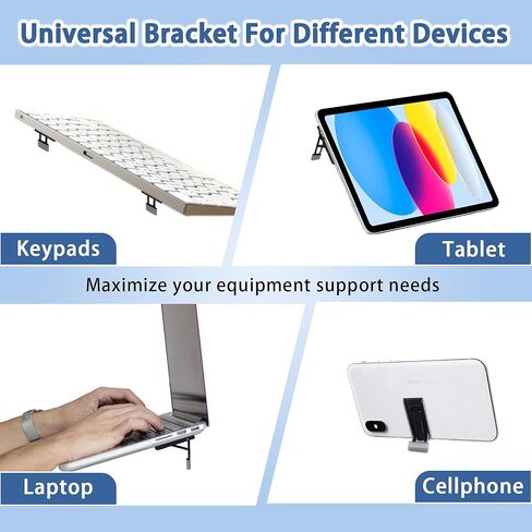 2 قطعة حامل لوحة مفاتيح صغير لسطح المكتب، حامل لوحة مفاتيح محمول للمكتب مع 3 زوايا قابلة للتعديل، رفع كمبيوتر معدني ذاتي اللصق للمكتب، أقدام رفع الكمبيوتر المحمول (أسود) in Kuwait