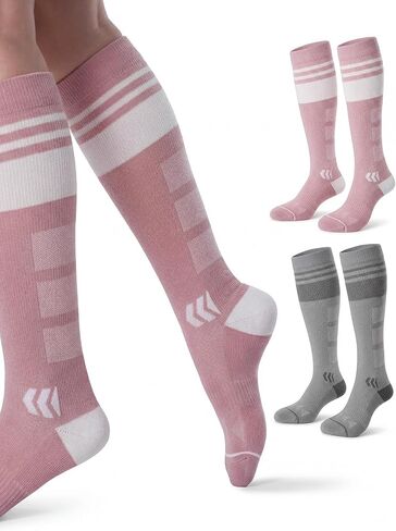 Momcozy Compression Socks for Women, 20-30mmHg Athletic Support Socks for Running, Travel, Flying, Yoga & Workouts 2 Pairs in Saudi Arabia
