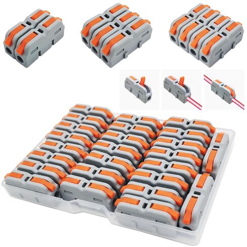 موصلات الأسلاك، موصل صامولة رافعة SPL-1M، 25 قطعة من الموصلات الكهربائية الصغيرة، موصل زنبركي سريع من نوع الربط (مجموعة مجانية) in Kuwait