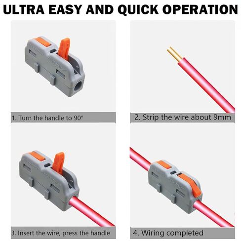 موصلات الأسلاك، موصل صامولة رافعة SPL-1M، 25 قطعة من الموصلات الكهربائية الصغيرة، موصل زنبركي سريع من نوع الربط (مجموعة مجانية) in Kuwait