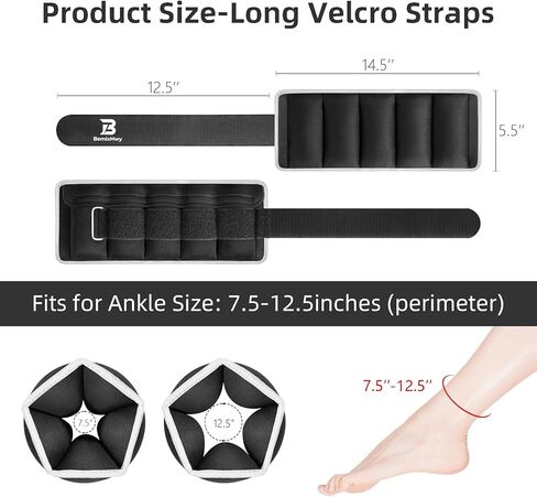 Adjustable Ankle Weights Set 1 Pair 2-10 lbs, Comfortable Leg Weights for Walking, Running, Pilates, Yoga, Home Workout & Physical Therapy in Saudi Arabia