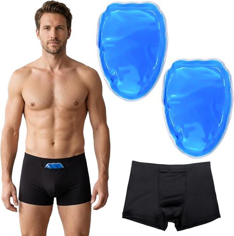 Vasectomy Underwear for Men - Post Surgery Recovery Briefs with 2 Reusable Ice Packs - Scrotal Support in Kuwait