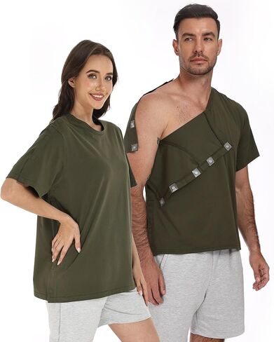 Magnetic Post Surgery Shirt: One-Handed Adaptive Tear Away for Shoulder Surgery, Mastectomy & Dialysis Recovery in Saudi Arabia