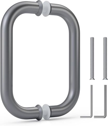 Ranbo مصقول بالكروم 6 بوصة (CTC) مقبض باب دش أنبوبي من الخلف إلى الخلف، شديد التحمل بسمك 1.0 مم 304 من الفولاذ المقاوم للصدأ، للزجاج السميك 1/4 بوصة - 1/2 بوصة والأبواب الخشبية أو المعدنية السميكة 1-3/8 بوصة - 2-1/6 بوصة in Kuwait