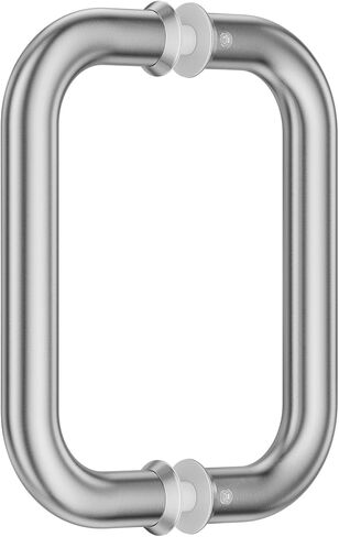 Ranbo Polished Chrome 6" （CTC） Tubular Back-to-Back Shower Door Handle，Heavy-Duty 1.0mm Thick 304 Stainless Steel, for 1/4"- 1/2" Thick Glass and 1-3/8" - 2-1/6" Thick Wooden or Metal Doors in Saudi Arabia