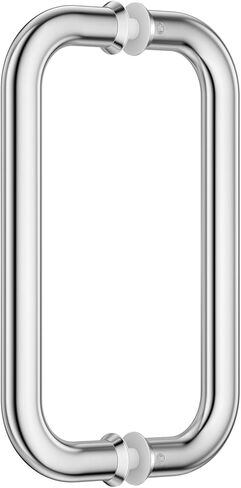 Ranbo Polished Chrome 6" （CTC） Tubular Back-to-Back Shower Door Handle，Heavy-Duty 1.0mm Thick 304 Stainless Steel, for 1/4"- 1/2" Thick Glass and 1-3/8" - 2-1/6" Thick Wooden or Metal Doors in Saudi Arabia