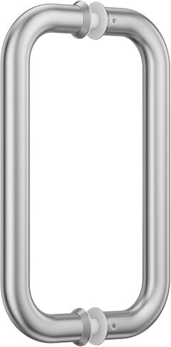 Ranbo Polished Chrome 6" （CTC） Tubular Back-to-Back Shower Door Handle，Heavy-Duty 1.0mm Thick 304 Stainless Steel, for 1/4"- 1/2" Thick Glass and 1-3/8" - 2-1/6" Thick Wooden or Metal Doors in Saudi Arabia