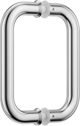 Ranbo Polished Chrome 6" （CTC） Tubular Back-to-Back Shower Door Handle，Heavy-Duty 1.0mm Thick 304 Stainless Steel, for 1/4"- 1/2" Thick Glass and 1-3/8" - 2-1/6" Thick Wooden or Metal Doors in Saudi Arabia