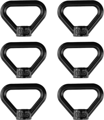 Antrader Lifting Eye Nut,M8 Triangle Ring Shape Lifting Eye Threaded Nut for Rope Fitting,304 Stainless Steel,Black,6Pcs in Saudi Arabia