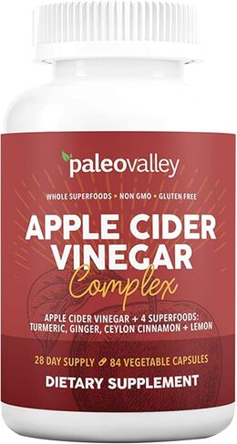 مجمع خل التفاح من Paleovalley مع الأطعمة الفائقة - الكركم والزنجبيل والقرفة السيلانية والليمون - 84 كبسولة نباتية in Saudi Arabia