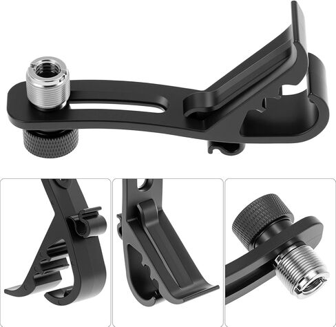 QWORK Shockproof Drum Microphone Clips, 4pcs Adjustable Mic Securing Clamp Mounts for Studio Drum Recording in Saudi Arabia