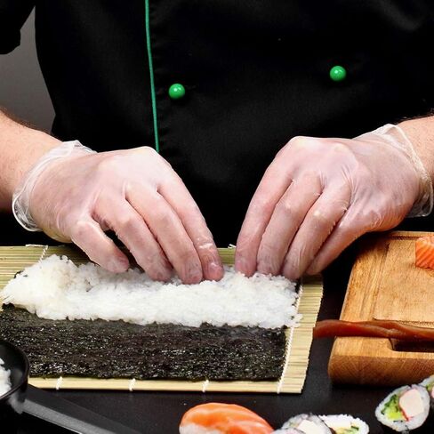 Basic Medical Synmax Vinyl Exam Gloves - Disposable Clear Surgical Gloves, Latex-Free & Powder-Free -Large, Box of 100 in Kuwait