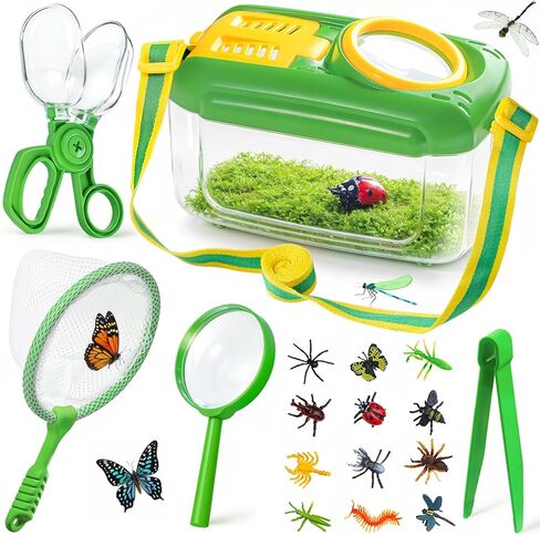 حشرة الماسك للأطفال ، 17 جهاز كمبيوتر تم اصطياد الأخطاء مع مجموعة من جامع الأخطاء الفراشة الشبكة الزجاجية المكبرة الماسك الماسك ، مجموعة مستكشف في الهواء الطلق للأطفال سن 3 4 5 6 7 8 in Kuwait