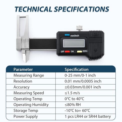 Mini Digital Caliper 3-in-1 Digital Caliper 0-25mm, Stainless Steel Precision Measurement Tool with LCD Display, Unit Conversion, Storage Case, Extra Battery in Kuwait