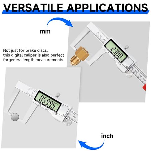 Digital Outside Groove Caliper, Disc Brake Rotor Micrometer, Digital Vernier Calipers Measuring Tool for Disc Brake, Brake Measuring Tool wtih Caliper- Inch/Metric Conversion (2 Inch/50mm) in Kuwait