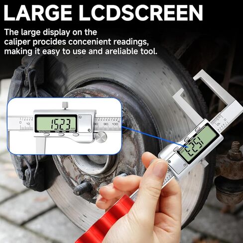 Digital Outside Groove Caliper, Disc Brake Rotor Micrometer, Digital Vernier Calipers Measuring Tool for Disc Brake, Brake Measuring Tool wtih Caliper- Inch/Metric Conversion (2 Inch/50mm) in Kuwait