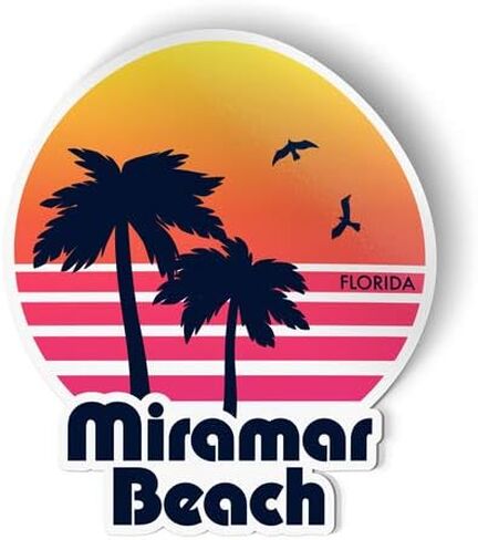 Squiddy Miramar Beach Florida - ملصق من الفينيل للهاتف والكمبيوتر المحمول وزجاجة المياه (ارتفاع 3 بوصات) in Saudi Arabia