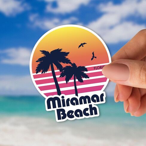 Squiddy Miramar Beach Florida - ملصق من الفينيل للهاتف والكمبيوتر المحمول وزجاجة المياه (ارتفاع 3 بوصات) in Saudi Arabia