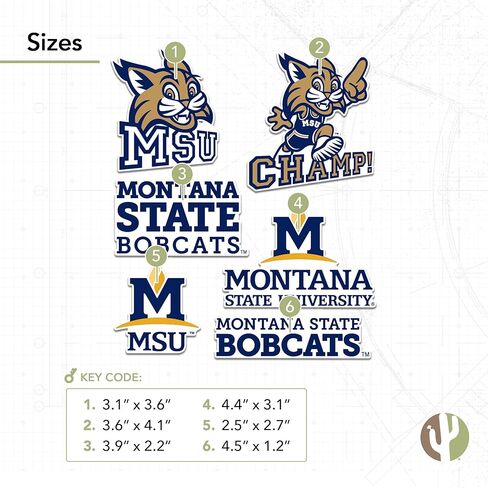 ملصق جامعة ولاية صبار الصحراء مونتانا بوبكاتس MSUr شارات الفينيل زجاجة مياه للكمبيوتر المحمول ورقة قصاصات السيارة T2 (النوع 2-2) in Kuwait