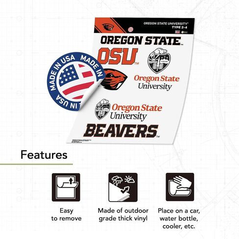 ملصق جامعة ولاية أوريغون الصحراوي والصبار OSU Beaversr شارات الفينيل زجاجة مياه للكمبيوتر المحمول ورقة قصاصات السيارة T2 (النوع 2-4) in Kuwait