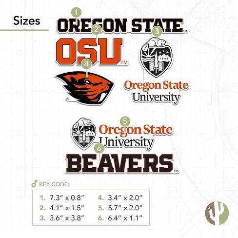 ملصق جامعة ولاية أوريغون الصحراوي والصبار OSU Beaversr شارات الفينيل زجاجة مياه للكمبيوتر المحمول ورقة قصاصات السيارة T2 (النوع 2-4) in Kuwait