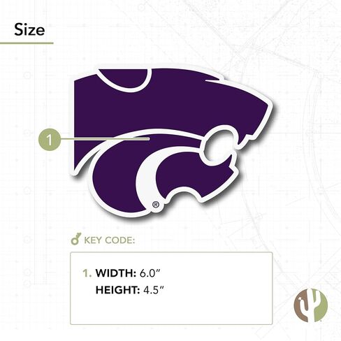 ملصق جامعة ولاية كانساس الصحراوي والصبار القطط البرية K-State EMAW ملصق حائط من الفينيل‏ للكمبيوتر المحمول وزجاجة مياه وقصاصات السيارة (IND 1) in Kuwait