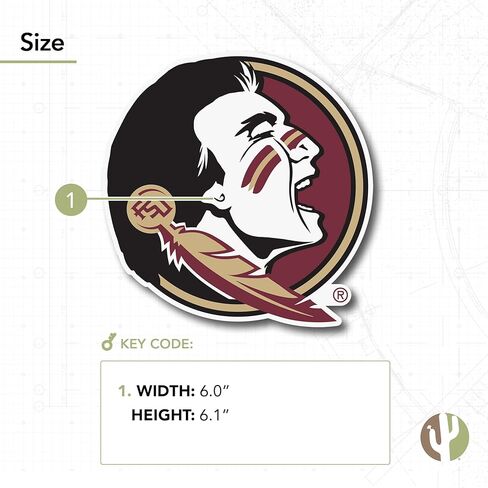 ملصق جامعة ولاية فلوريدا صبار الصحراء سيمينول FSU ملصق حائط من الفينيل‏ للكمبيوتر المحمول زجاجة مياه سجل قصاصات السيارة (IND 1) in Kuwait