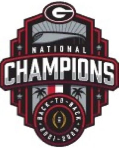 Back to Back 2022 Ga National Champions-4" Vinyl Decals-Weatherproof in Saudi Arabia