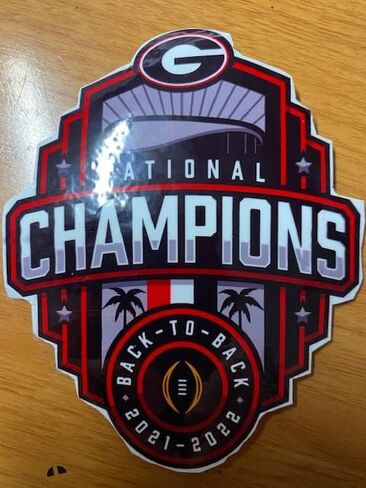 Back to Back 2022 Ga National Champions-4" Vinyl Decals-Weatherproof in Saudi Arabia