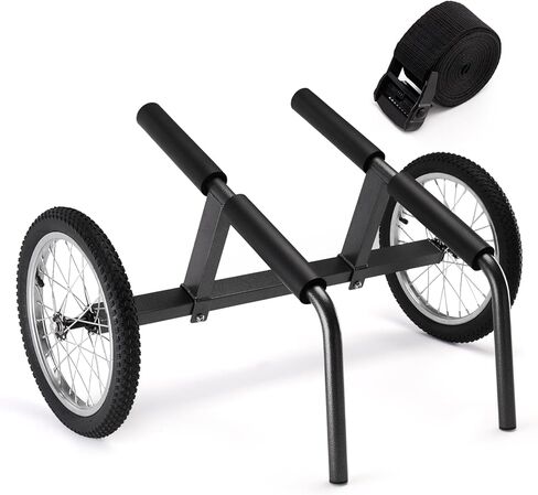 Kayak Beach Cart, SUP Cart,Width Adjustable Universal Canoe Dolly Heavy Duty Kayak Trolley with 16" Wheels, Sturdy 300 LBS Weight Capacity in Kuwait