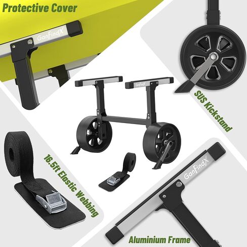 عربة زورق كاياك من GanFindX مصنوعة من الألومنيوم شديدة التحمل وقابلة للطي مع أشرطة مرنة قابلة للتعديل | عربة كاياك خفيفة الوزن محمولة دوللي in Kuwait