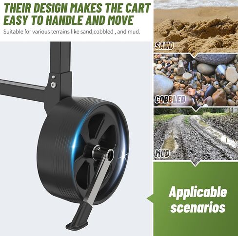 عربة زورق كاياك من GanFindX مصنوعة من الألومنيوم شديدة التحمل وقابلة للطي مع أشرطة مرنة قابلة للتعديل | عربة كاياك خفيفة الوزن محمولة دوللي in Kuwait