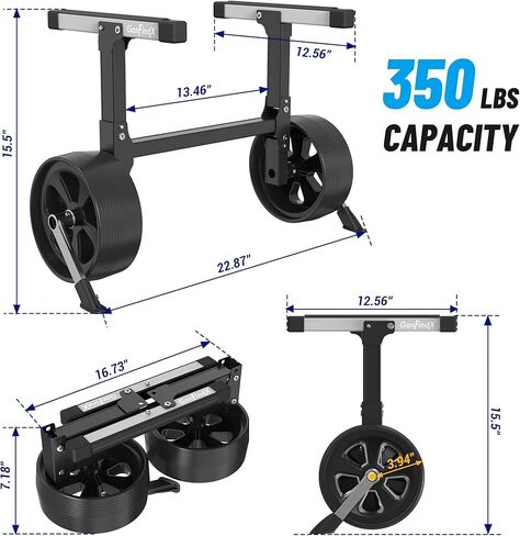 عربة زورق كاياك من GanFindX مصنوعة من الألومنيوم شديدة التحمل وقابلة للطي مع أشرطة مرنة قابلة للتعديل | عربة كاياك خفيفة الوزن محمولة دوللي in Kuwait